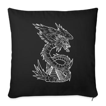 Quetzalcoatl Ancient Aztec Serpent Mayan Tempe - Sofa pillowcase 17,3'' x 17,3'' (45 x 45 cm) - black - Front