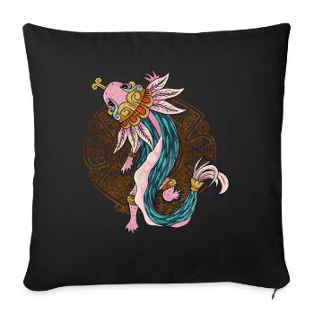 Quetzalcoatl Axolotl Ancien Serpent Aztèque Ma - Housse de coussin décorative 45 x 45 cm - noir - Devant