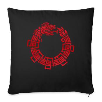 Quetzalcoatl Ouroboros Aztèque Serpent Maya Inca - Housse de coussin décorative 45 x 45 cm - noir - Devant