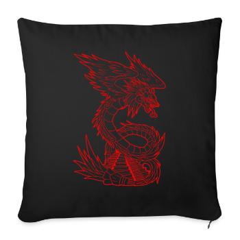 Quetzalcoatl Ancient Aztec Serpent Mayan Tempe - Sofa pillowcase 17,3'' x 17,3'' (45 x 45 cm) - black - Front