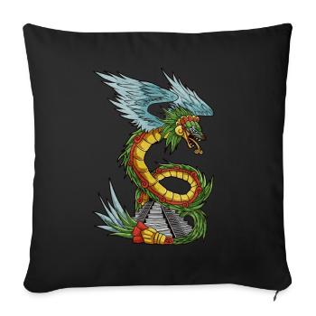 Quetzalcoatl Ancient Aztec Serpent Mayan Tempe - Sofa pillowcase 17,3'' x 17,3'' (45 x 45 cm) - black - Front