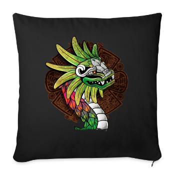 Quetzalcoatl Aztecs Feathered Snake Maya Inca - Sofa pillowcase 17,3'' x 17,3'' (45 x 45 cm) - black - Front