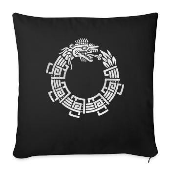 Quetzalcoatl Ouroboros Aztèque Serpent Maya Inca - Housse de coussin décorative 45 x 45 cm - noir - Devant