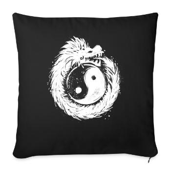 Quetzalcoatl Ouroboros Ying Yang Aztec - Sofa pillowcase 17,3'' x 17,3'' (45 x 45 cm) - black - Front