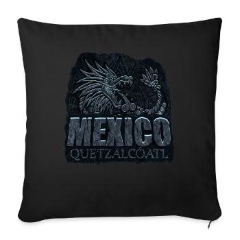 Quetzalcoatl Aztec Serpent Maya Inca Tolteke - Housse de coussin décorative 45 x 45 cm - noir - Devant