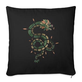 Quetzalcoatl Aztecs Feathered Snake Maya Inca - Sofa pillowcase 17,3'' x 17,3'' (45 x 45 cm) - black - Front