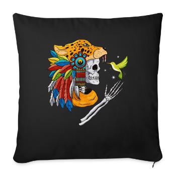 Quetzalcoatl Aztec Skull Maya Inca Toltecs - Sofa pillowcase 17,3'' x 17,3'' (45 x 45 cm) - black - Front