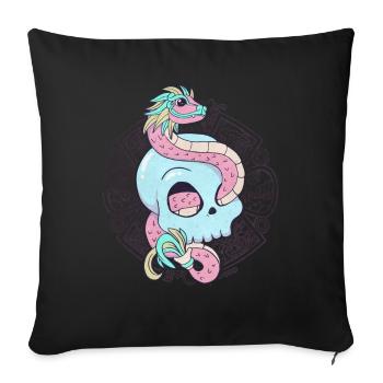 Quetzalcoatl Skull Aztec Feathered Snake Ma - Sofa pillowcase 17,3'' x 17,3'' (45 x 45 cm) - black - Front