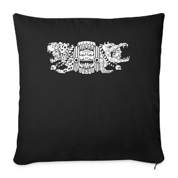 Aztec Jaguar Aztec Crocodile Maya - Sofa pillowcase 17,3'' x 17,3'' (45 x 45 cm) - black - Front