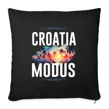 Croatia Mode - Sofa pillowcase 17,3'' x 17,3'' (45 x 45 cm) - black - Front