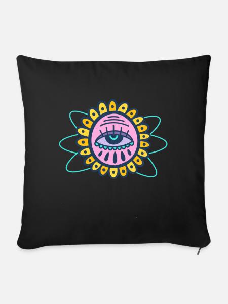 Third Eye Meditation Yoga Yogi - Sofa pillowcase 17,3'' x 17,3'' (45 x 45 cm) - black
