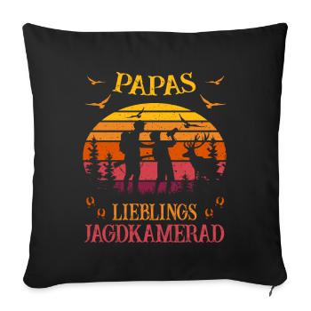 Jäger - Papas Lieblings Jagdkamerad - Jagd Kinder - Sofakissenbezug 45 x 45 cm - Schwarz - Vorne