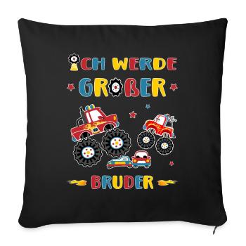 Großer Bruder Monster Truck -Autos - - Sofakissenbezug 45 x 45 cm - Schwarz - Vorne