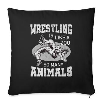 Lutte comme Zoo Loud Animals Lutte Arts Martiaux - Housse de coussin décorative 45 x 45 cm - noir - Devant