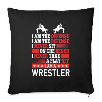 Wrestler Offensive Defensive Wrestling Profi - Sofakissenbezug 45 x 45 cm - Schwarz - Vorne