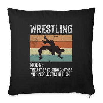 Wrestling Noun Définition Art Vêtements pliants - Housse de coussin décorative 45 x 45 cm - noir - Devant