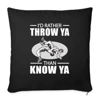 Catch Trick Wrestle Event Catchen Wrestler - Housse de coussin décorative 45 x 45 cm - noir - Devant