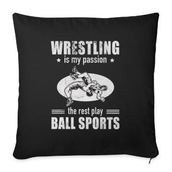 La lutte est ma passion Repos Jouer aux sports de balle - Housse de coussin décorative 45 x 45 cm - noir - Devant