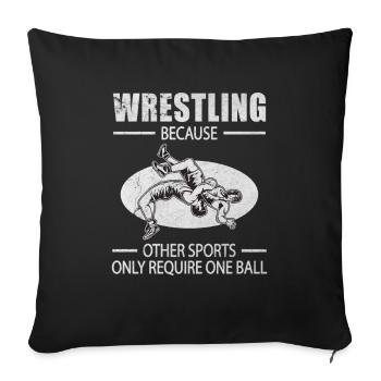 Wrestling Ballsportarten Kampfsport Fan Wrestle - Sofakissenbezug 45 x 45 cm - Schwarz - Vorne