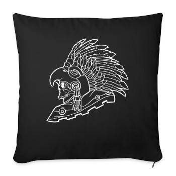 Aztèque Eagle Warrior Mayan Skull Inca - Housse de coussin décorative 45 x 45 cm - noir - Devant