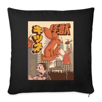 Kaiju Kitsune Nine-tailed Fox Japanese Ge - Sofa pillowcase 17,3'' x 17,3'' (45 x 45 cm) - black - Front