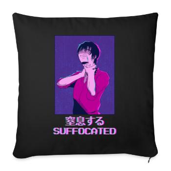 Emo Anime Boy Vaporwave Aesthetically Suffocated Ge - Sofa pillowcase 17,3'' x 17,3'' (45 x 45 cm) - black - Front