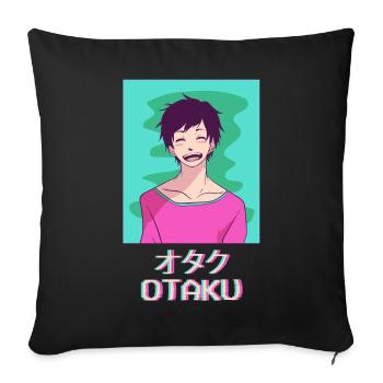Otaku Anime Young Japanese Vaporwave Aesthetic - Sofa pillowcase 17,3'' x 17,3'' (45 x 45 cm) - black - Front