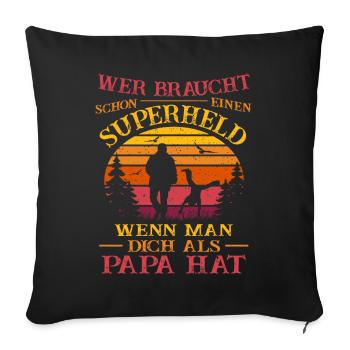 Superheld - bester Papa der Welt - Retro Vatertag - Sofakissenbezug 45 x 45 cm - Schwarz - Vorne