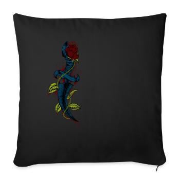 Vintage bloody dagger with rose - Sofa pillowcase 17,3'' x 17,3'' (45 x 45 cm) - black - Front