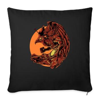 Egyptian god Horus - Sofa pillowcase 17,3'' x 17,3'' (45 x 45 cm) - black - Front
