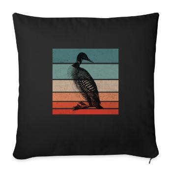 Common Loon Retro - Sofa pillowcase 17,3'' x 17,3'' (45 x 45 cm) - black - Front