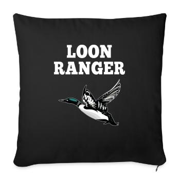 Loon Ranger Common Loon Ice Grebe Flying Bird - Sofa pillowcase 17,3'' x 17,3'' (45 x 45 cm) - black - Front