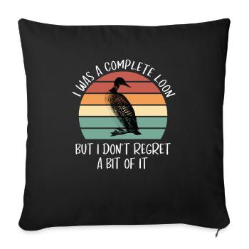 Vintage Complete Loon Don't Regret Eistaucher - Sofakissenbezug 45 x 45 cm - Schwarz - Vorne