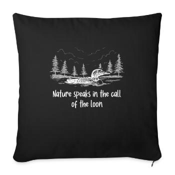 Nature Speaks Loon Bird Watching Loons - Sofa pillowcase 17,3'' x 17,3'' (45 x 45 cm) - black - Front