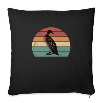 Vintage Common Loon - Sofa pillowcase 17,3'' x 17,3'' (45 x 45 cm) - black - Front
