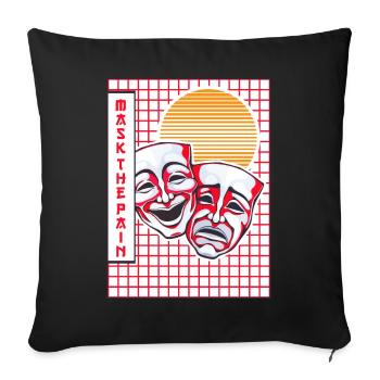 Theater Mask Vaporwave Aesthetic Drama Comedy - Sofa pillowcase 17,3'' x 17,3'' (45 x 45 cm) - black - Front