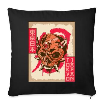 Gothic Skull Goth Troisième Œil Tokyo Japon Gesche - Housse de coussin décorative 45 x 45 cm - noir - Devant