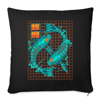 Cyborg Koi Fish Cyber Punk Cyber Esthétique Ges - Housse de coussin décorative 45 x 45 cm - noir - Devant