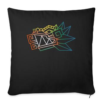 Quetzalcoatl Polygon Antike aztekische Schlange Ma - Sofakissenbezug 45 x 45 cm - Schwarz - Vorne