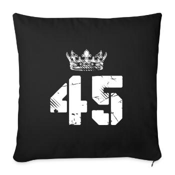 45 Couronne numérique - Housse de coussin décorative 45 x 45 cm - noir - Devant