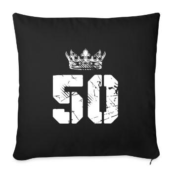 Couronne de 50 numéros - Housse de coussin décorative 45 x 45 cm - noir - Devant