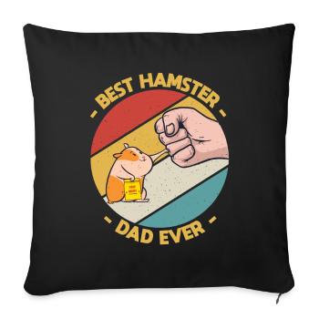 Vintage Best Hamster Dad Ever Hamster Lovers - Sofa pillowcase 17,3'' x 17,3'' (45 x 45 cm) - black - Front