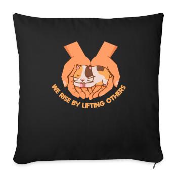 Rise Lifting Others Life Wisdom Hamster Hands - Sofa pillowcase 17,3'' x 17,3'' (45 x 45 cm) - black - Front