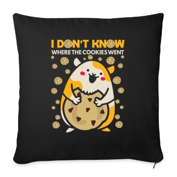 Hamster Cookies Cookies Cookies Hamster Cheeks Snacks - Housse de coussin décorative 45 x 45 cm - noir - Devant