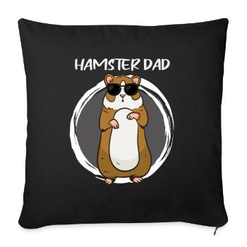 Hamster Dad Hamster Owner Mouse Family Father - Sofa pillowcase 17,3'' x 17,3'' (45 x 45 cm) - black - Front
