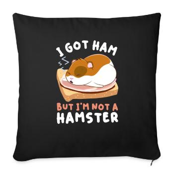 Hamster jambon hamster cuisson de la viande - Housse de coussin décorative 45 x 45 cm - noir - Devant
