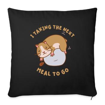 Hamster Food To Take Away Kernels Nuts Pet - Sofa pillowcase 17,3'' x 17,3'' (45 x 45 cm) - black - Front