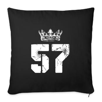 57 Couronne de numéro - Housse de coussin décorative 45 x 45 cm - noir - Devant