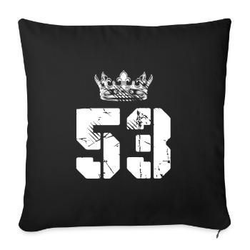 53 Zahl Krone - Sofakissenbezug 45 x 45 cm - Schwarz - Vorne