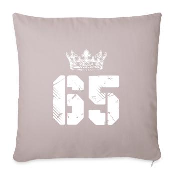 65 Number crown - Sofa pillowcase 17,3'' x 17,3'' (45 x 45 cm) - light taupe - Front